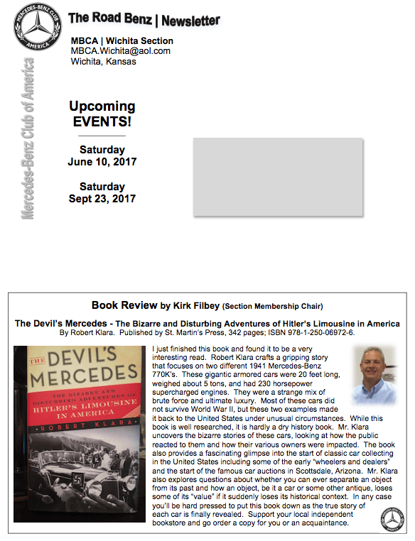 wichita mercedes benz club June newsletter